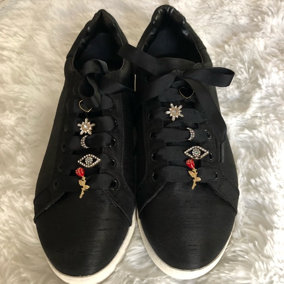🇺🇸 NEW Sam Edelman Black Tennis Shoes - Picture 2 of 4